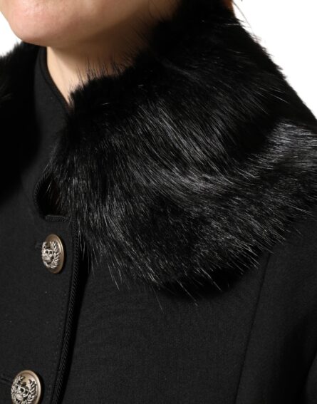 Black Fur Shawl Neck Wrap Cover Collar Scarf - Image 5