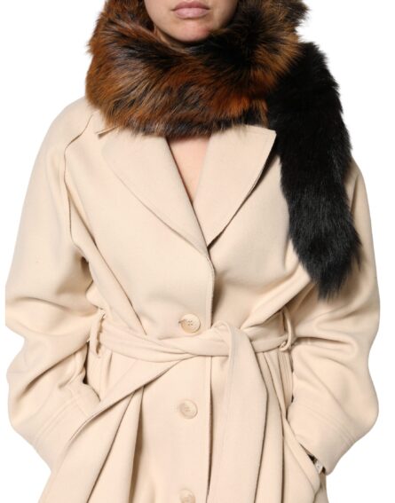 Brown Red Fox Fur Neck Warmer Winter Scarf - Image 7