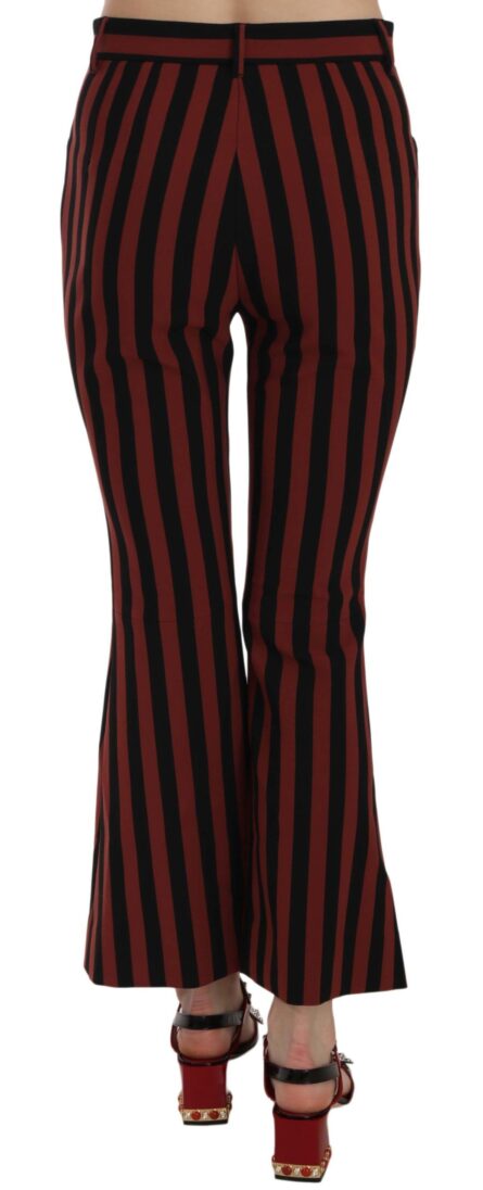 Black Amaranth Stripe Cropped Flared Pants - Image 2