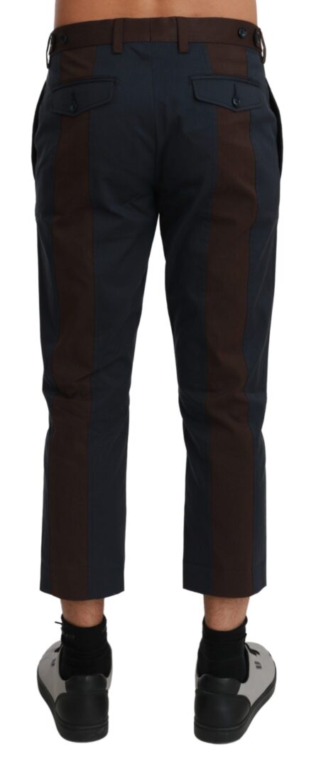 Brown Stripes Cropped Trousers Pants - Image 2