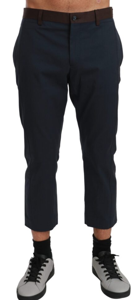 Brown Stripes Cropped Trousers Pants - Image 3