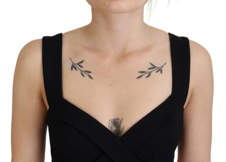 Black Viscose Bodycon Sheath Midi Dress - Image 4