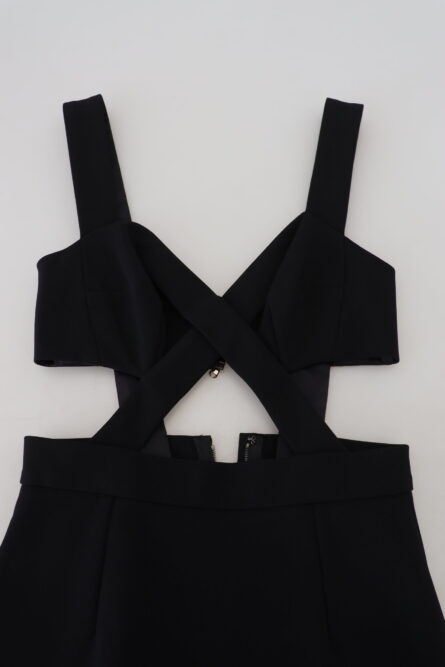 Black Viscose Bodycon Sheath Midi Dress - Image 5