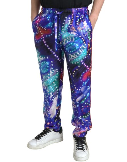Multicolor Printed Silk Men Trouser Pants - Image 3
