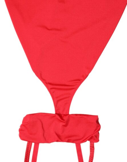 Red Cutout Nylon Sheath Sleeveless Mini Dress - Image 6