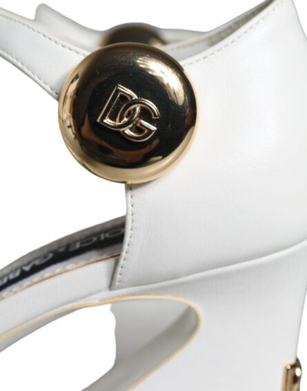 White Leather Heels Keira Sandals Shoes - Image 8