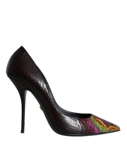 Multicolor Exotic Leather Heels Pumps Shoes - Image 6