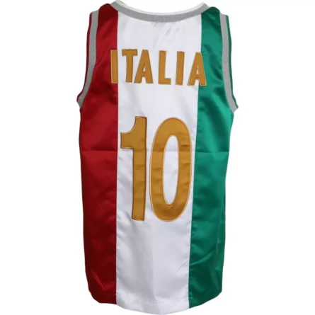 White Green Sleeveless Top Italian Flag Basket T-shirt - Image 4
