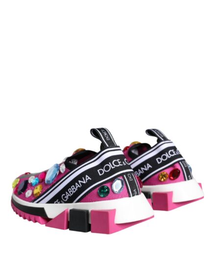Pink Sorrento Crystals Low Top Sneakers Shoes - Image 3