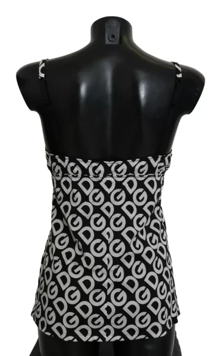 Black DG Mania Print Sleeveless Swimwear - Image 3