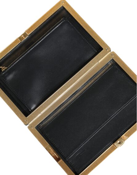 Blue Velvet Gold Frame Clutch Evening Party Purse Bag - Image 5