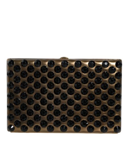 Gold Crystal Bifold Clutch Evening Party Women Purse Bag - Image 4