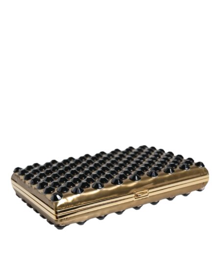 Gold Crystal Bifold Clutch Evening Party Women Purse Bag - Image 7