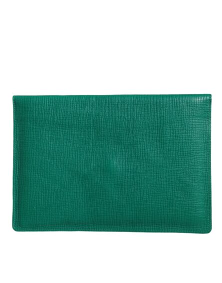 Green Leather Handbag Clutch Mini Purse Pouch Tablet Case - Image 3