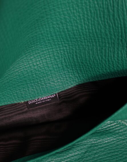 Green Leather Handbag Clutch Mini Purse Pouch Tablet Case - Image 4