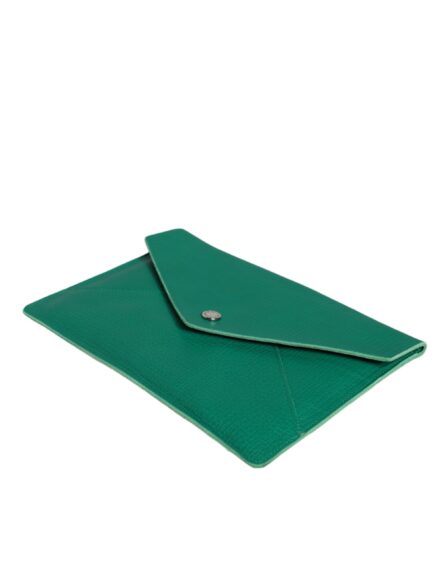 Green Leather Handbag Clutch Mini Purse Pouch Tablet Case - Image 6