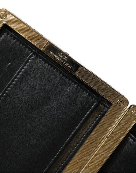 Black White Gold Frame Clutch Evening Party Purse Bag - Image 7