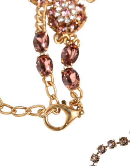 Gold Tone Brass Crystal Embellished Belt - Image 6