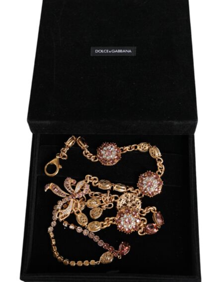 Gold Tone Brass Crystal Embellished Belt - Image 8