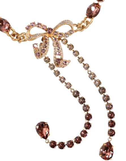 Gold Tone Brass Crystal Embellished Waist Chain Belt - Image 3