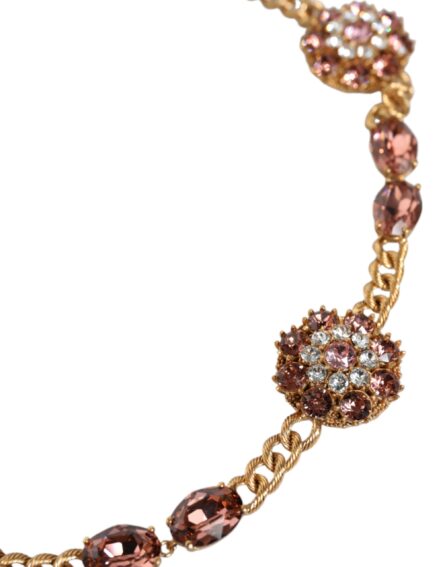 Gold Tone Brass Crystal Embellished Waist Chain Belt - Image 4