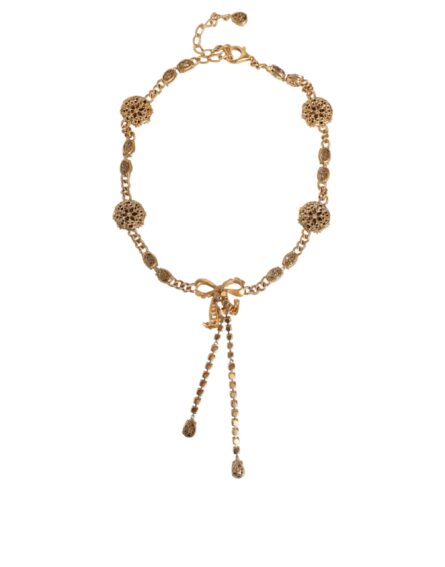 Gold Tone Brass Crystal Embellished Waist Chain Belt - Image 7