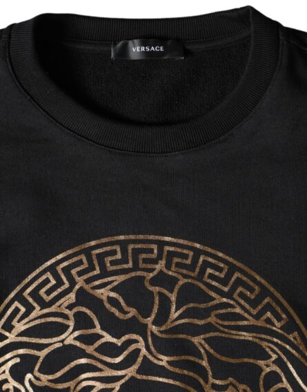 Black Medusa Fleece Cotton Crew Neck Sweatshirt Sweater - Image 3