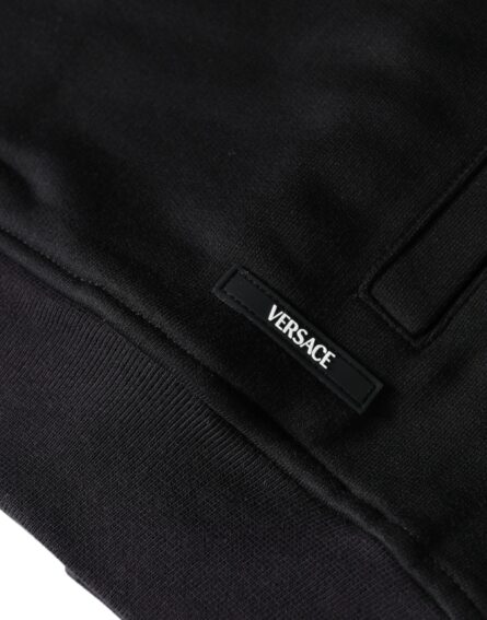 Black Medusa Print Cotton Full Zip HoodieSweatshirt Sweater - Image 6