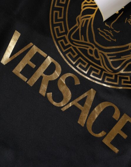 Black Medusa Print Cotton HoodiePullover Sweatshirt Sweater - Image 3