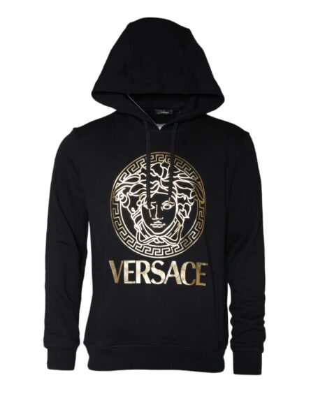 Black Medusa Print Cotton HoodiePullover Sweatshirt Sweater - Image 5
