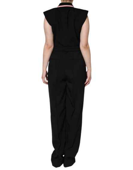 Black Wool Blend Sleeveless Jumpsuit Dress - Image 4