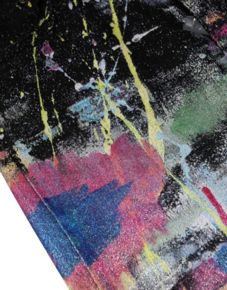 Multicolor Splatter Paint Cotton Skinny Denim Jeans - Image 5