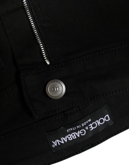 Black Cotton Stretch Skinny Denim Jeans - Image 6