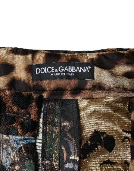 Multicolor Patchwork Jacquard High Waist Pants - Image 7