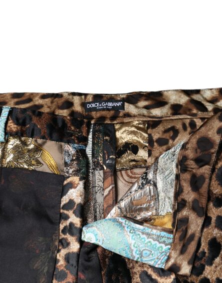 Multicolor Patchwork Jacquard High Waist Pants - Image 8