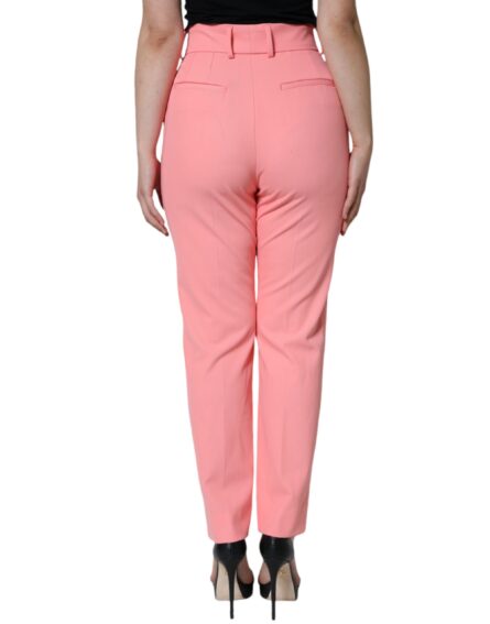 Rose Pink Polyester High Waist Tapered Pants - Image 4