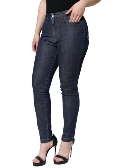 Dark Blue QUEEN Cotton Skinny Denim Jeans - Image 4