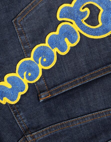 Dark Blue QUEEN Cotton Skinny Denim Jeans - Image 6