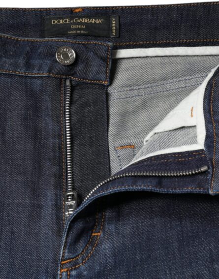 Dark Blue QUEEN Cotton Skinny Denim Jeans - Image 7