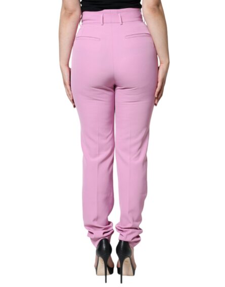 Pink Polyester High Waist Women Tapered Pants - Image 4