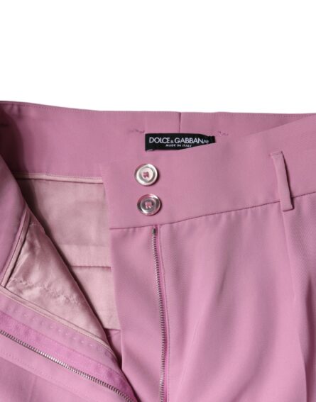 Pink Polyester High Waist Women Tapered Pants - Image 5