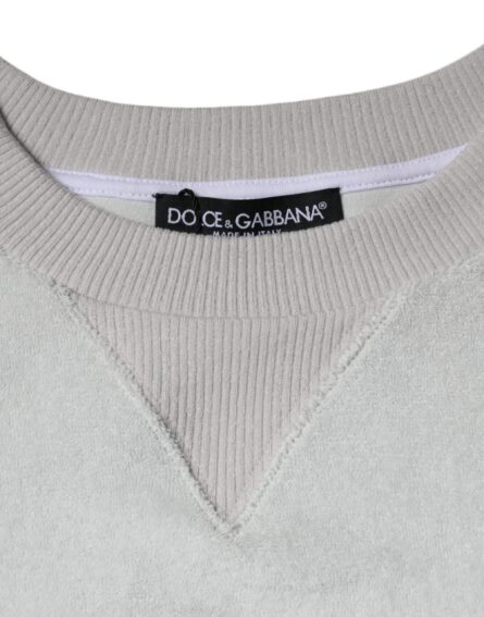 White Nylon Stretch Crew Neck Pullover Sweater - Image 7