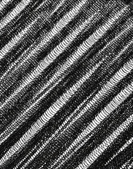 Black Stripe See Through Long Sleeves Top - Image 6