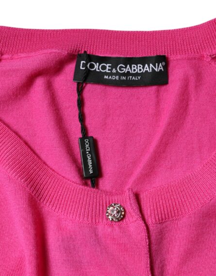 Pink Wool Button Down Short Sleeve Blouse Top - Image 6