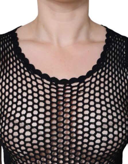 Black Mesh See Through Sleeveless Tank Top - Image 5