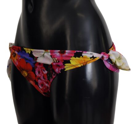 Black Floral Print Swimsuit Bikini Bottom Swimwear - Image 5