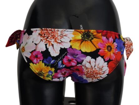 Black Floral Print Swimsuit Bikini Bottom Swimwear - Image 6