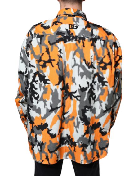 Multicolor Camouflage Cotton Denim Collared Jacket - Image 4