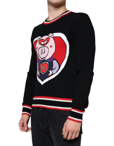 Black Cashmere Pig of the Year Pullover Sweater - Image 3