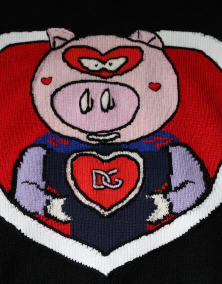 Black Cashmere Pig of the Year Pullover Sweater - Image 6